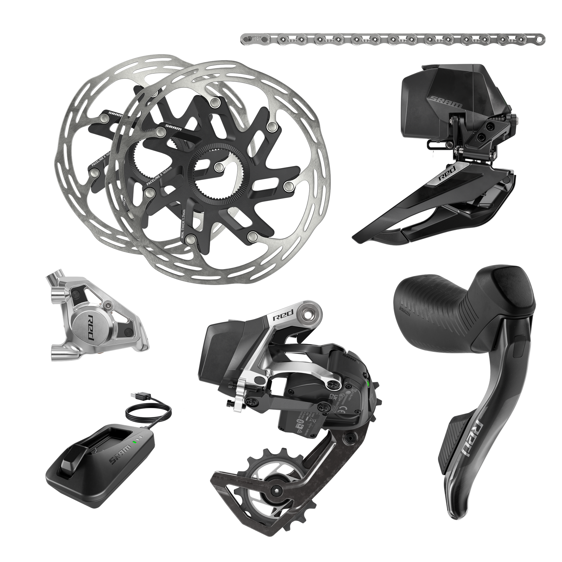 スラム Red AXS E1 SRAM Red AXS Crank Set DUB 2x E1 SRAM Red E1 170mm