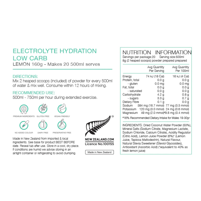 PURE ELECTROLYTE LOW CARB HYDRATION (6X10G)